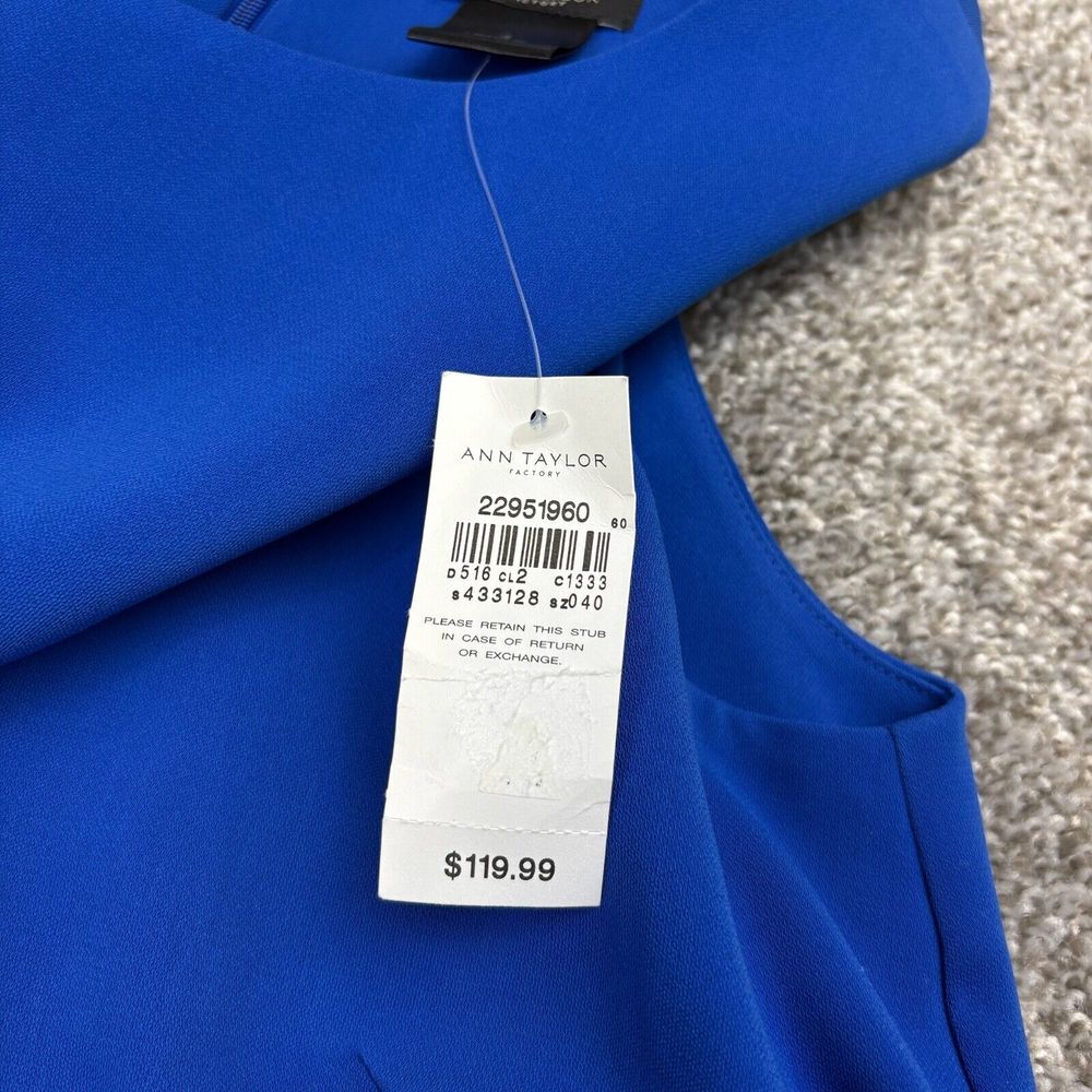 NEW Ann Taylor Factory Dress Women's 4 Cobalt Blue Midi Ruffled Hem Classy - Picture 8 of 8